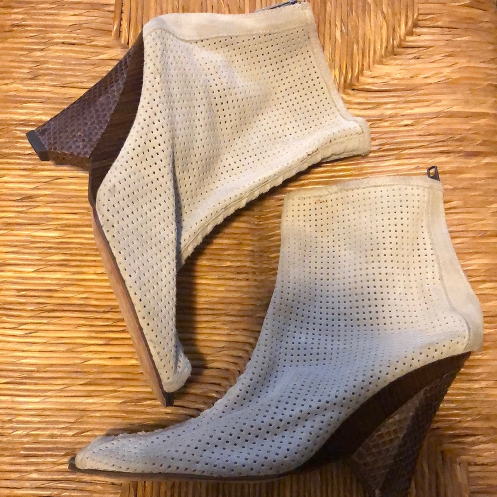 Sam Edelman Peep Toe Suede Booties